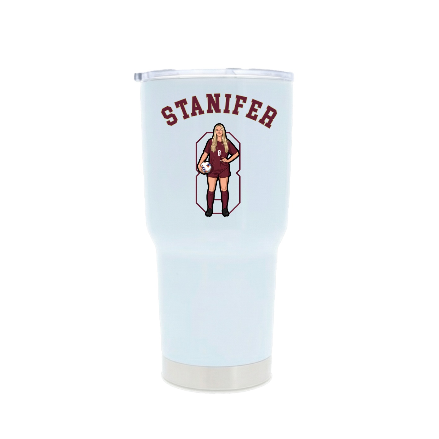 30oz Stainless Steel Tumbler — Shirsey Arch in White