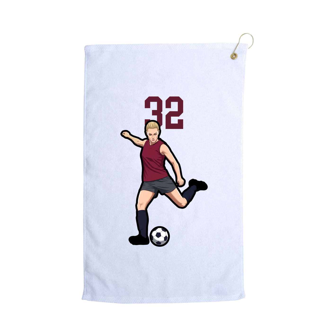 Golf Towel — Number Top in White