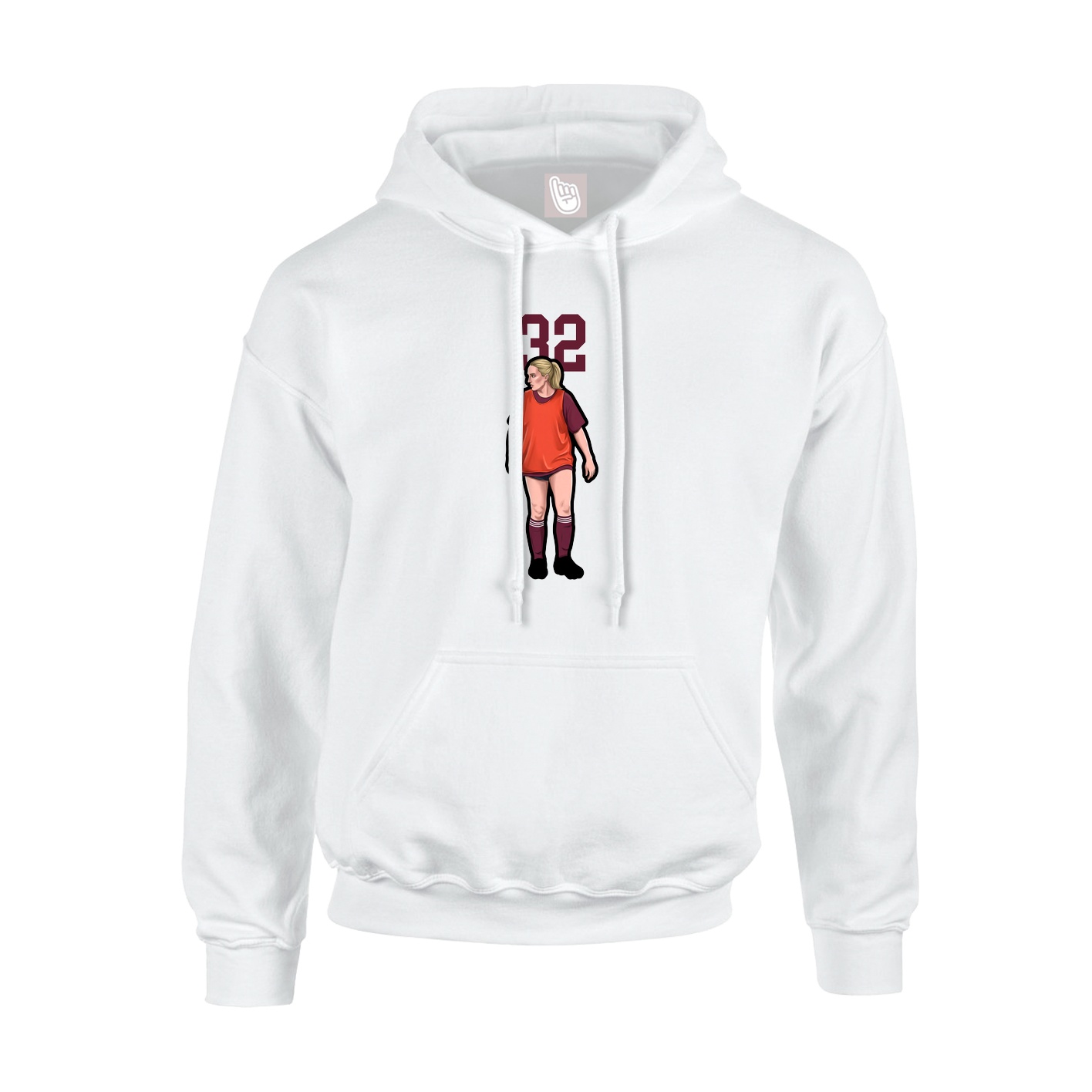 Youth Hoodie — Number Top in White