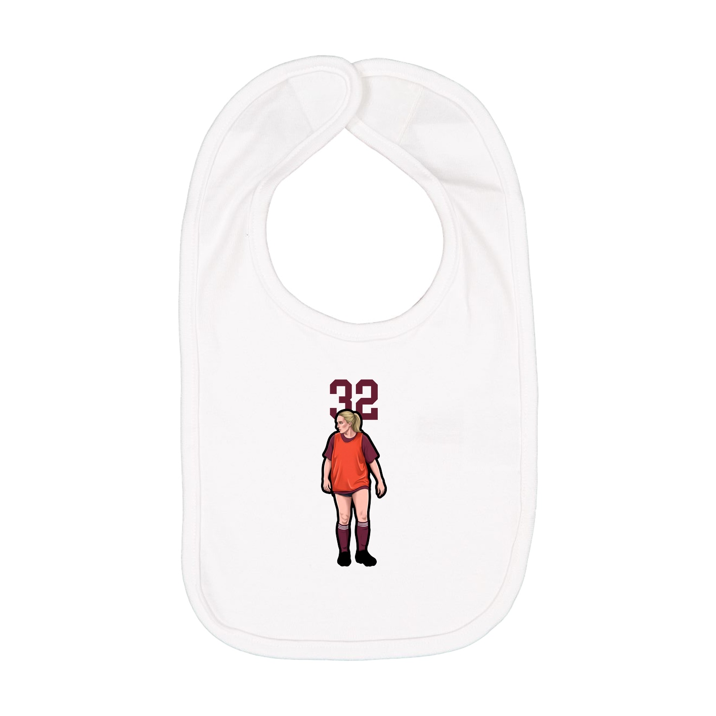 Infant Bib — Number Top in White