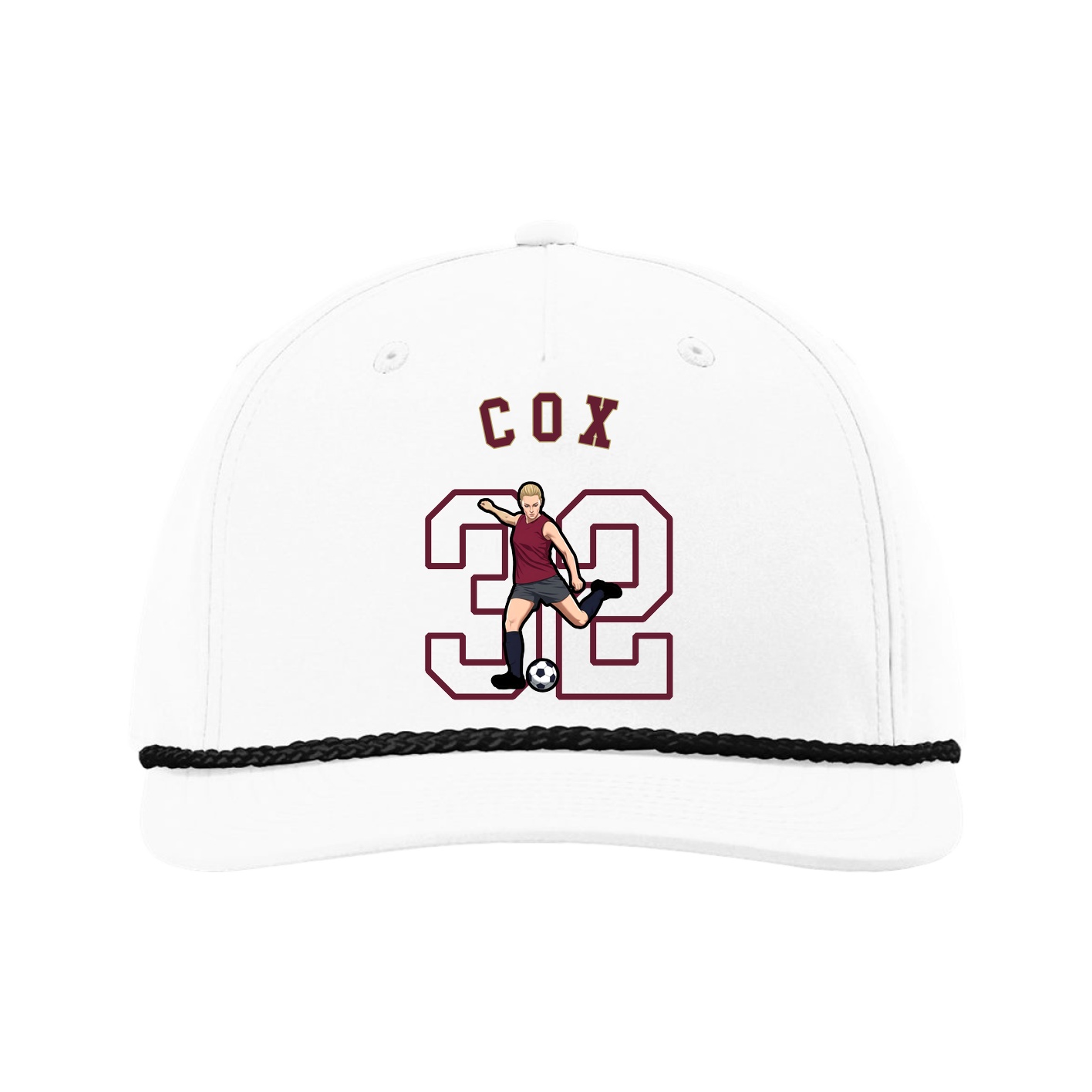Five-Panel Classic Rope Cap — Shirsey Arch in White