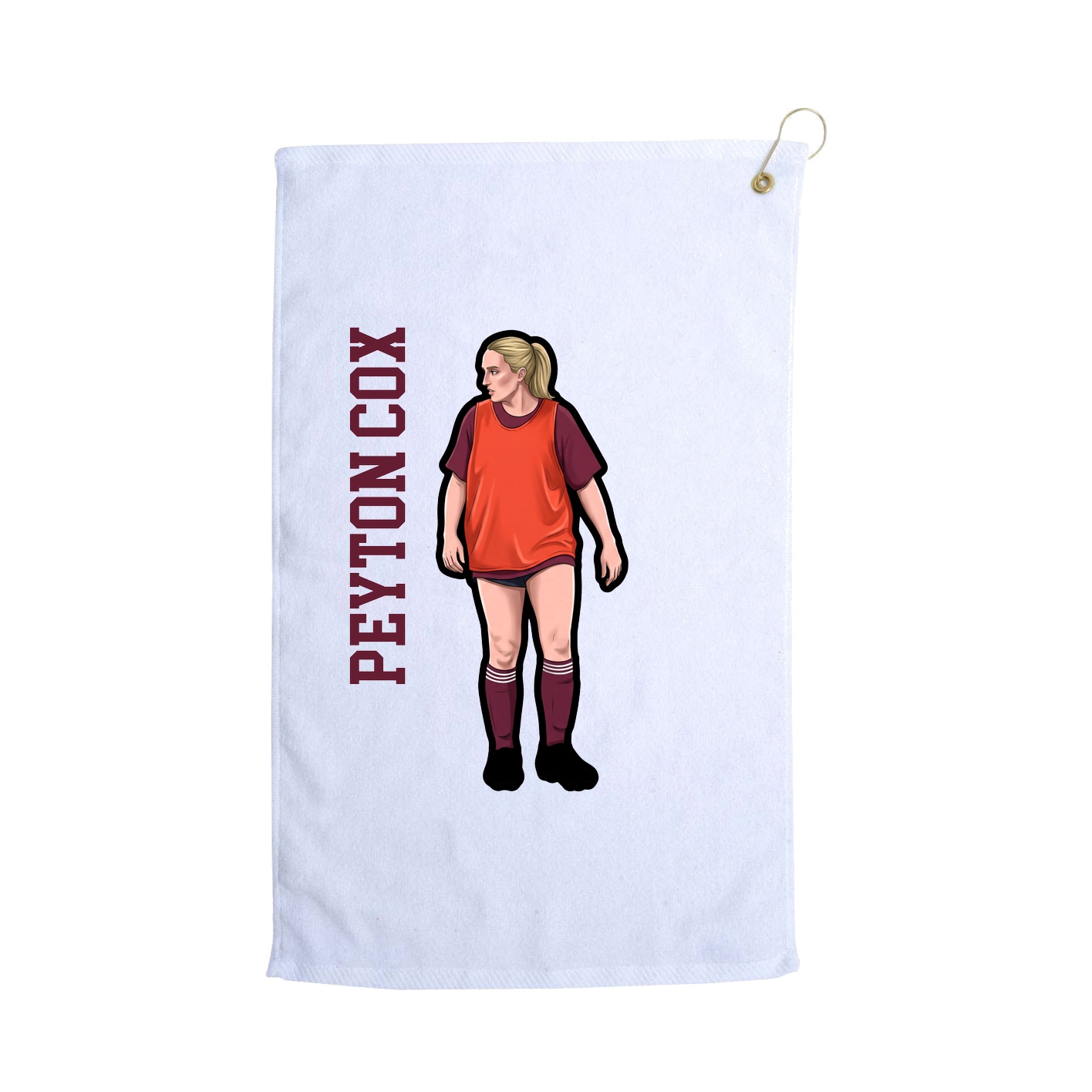 Golf Towel — Name Vertical in White