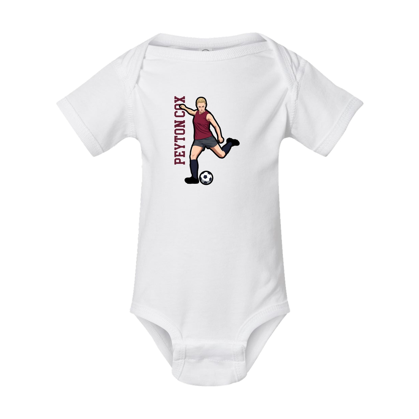 Baby Onesie — Name Vertical in White