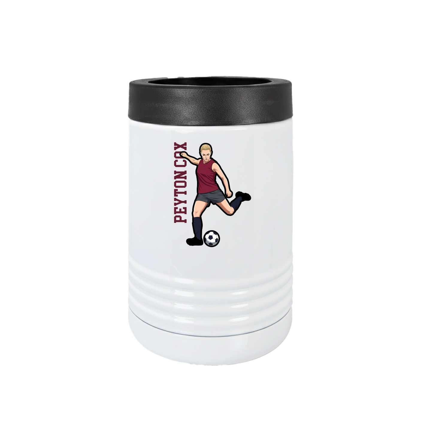 Beverage Holder — Name Vertical in White