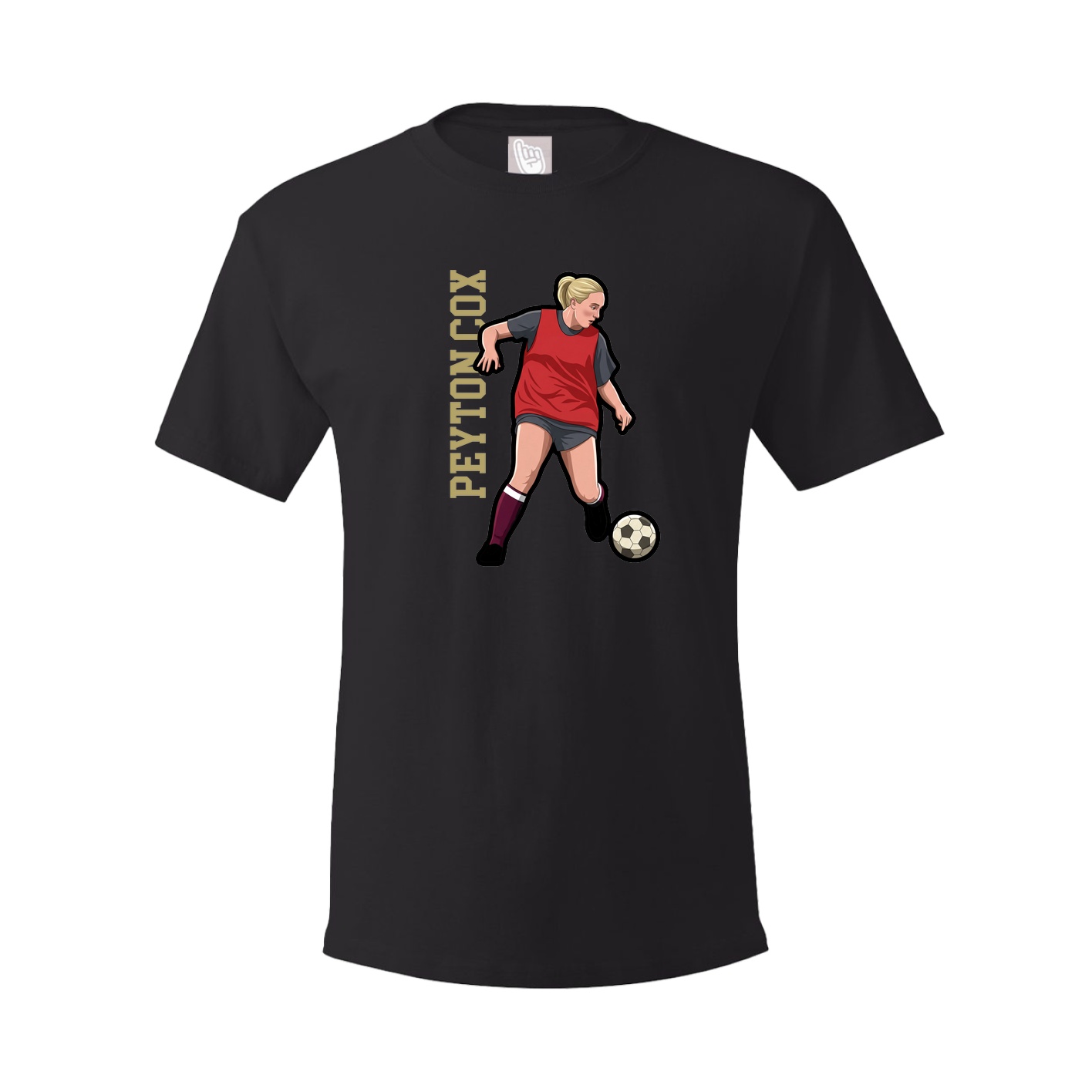 Youth Tee — Name Vertical in Black