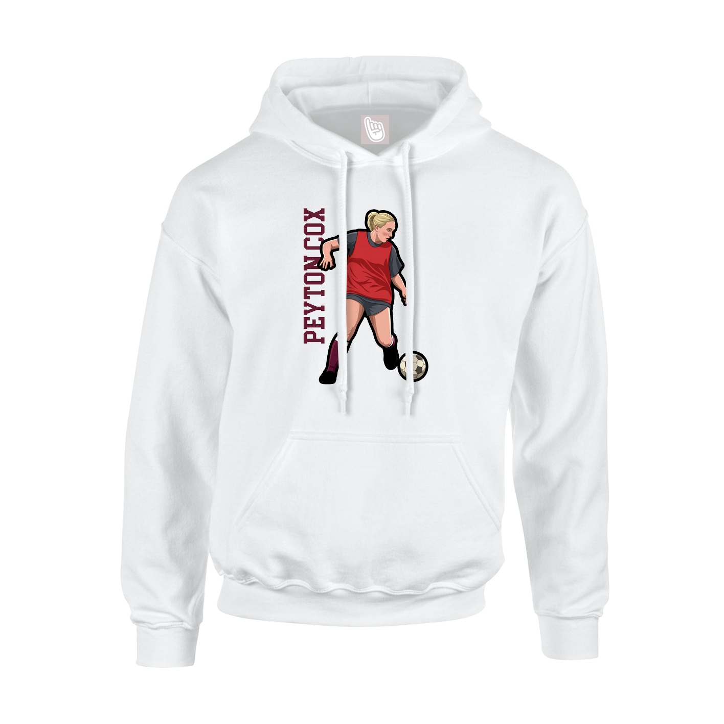 Hoodie — Name Vertical in White
