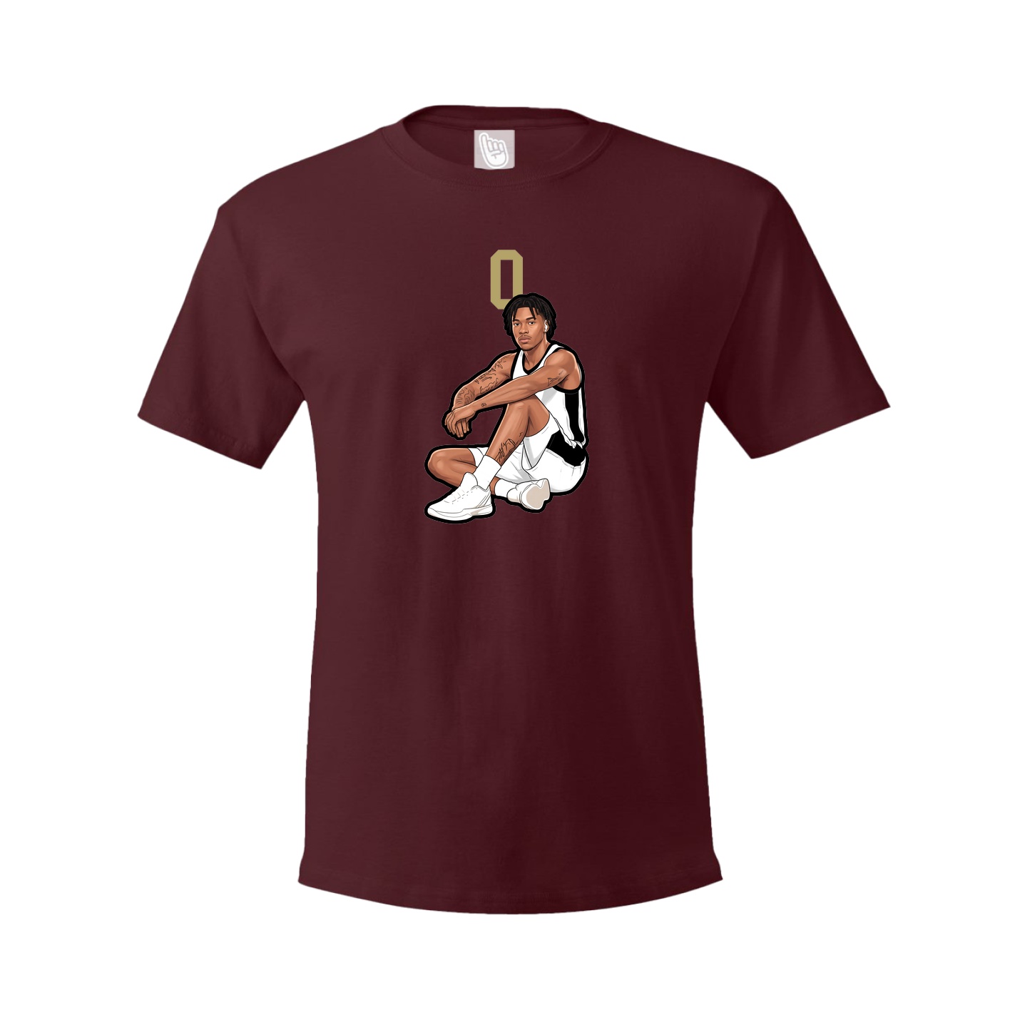 Youth Tee — Number Top in Maroon