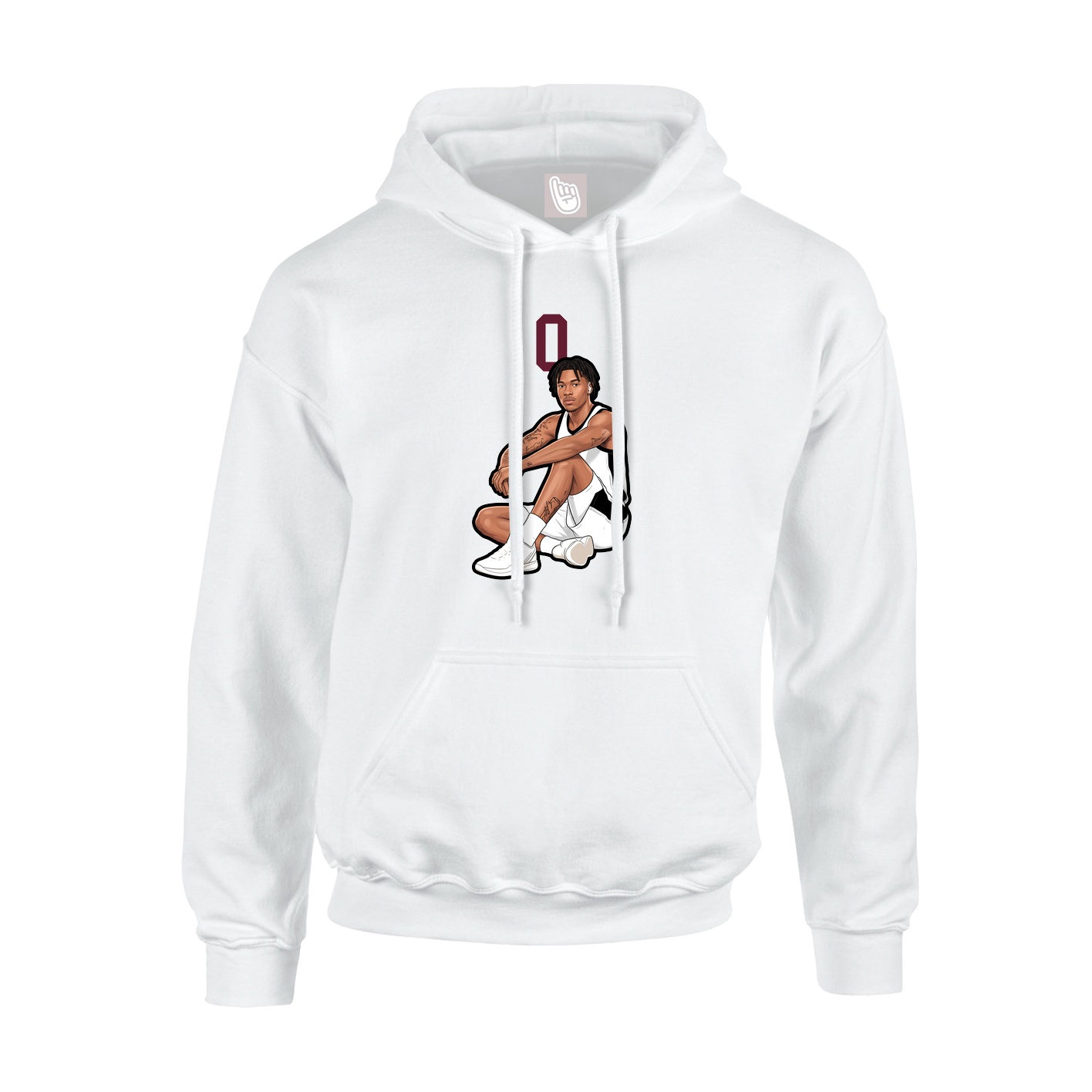 Hoodie — Number Top in White