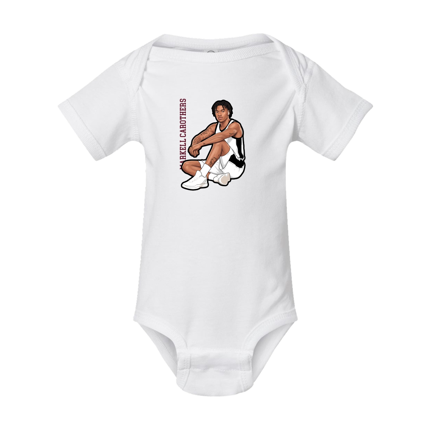 Baby Onesie — Name Vertical in White