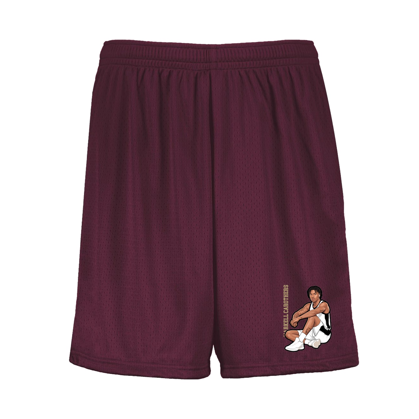 Shorts — Name Vertical in Maroon