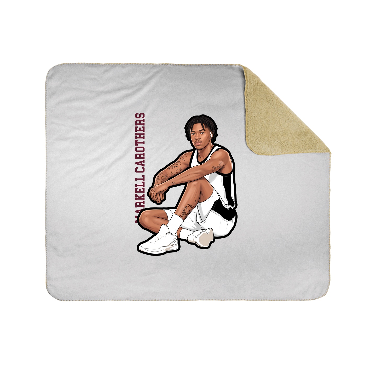 Throw Blanket — Name Vertical in White