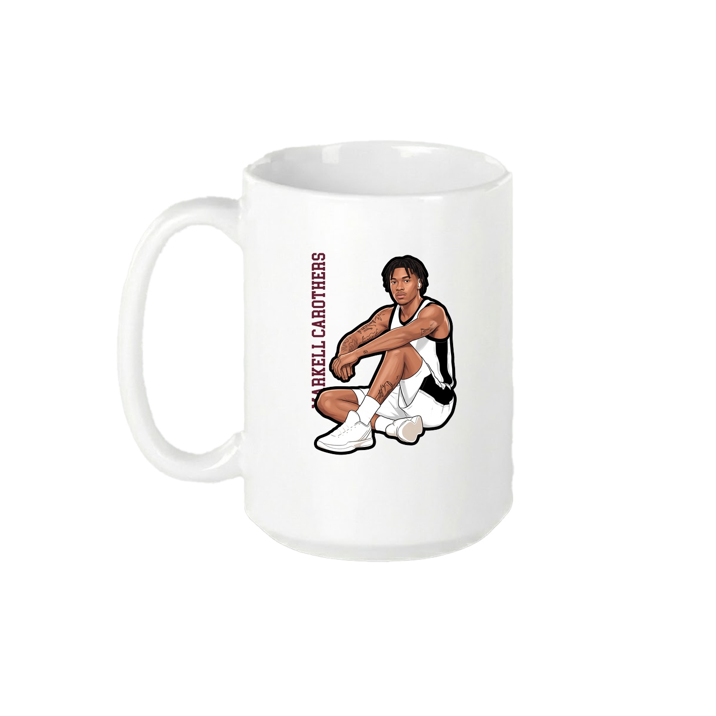 15oz Coffee Mug — Name Vertical in White
