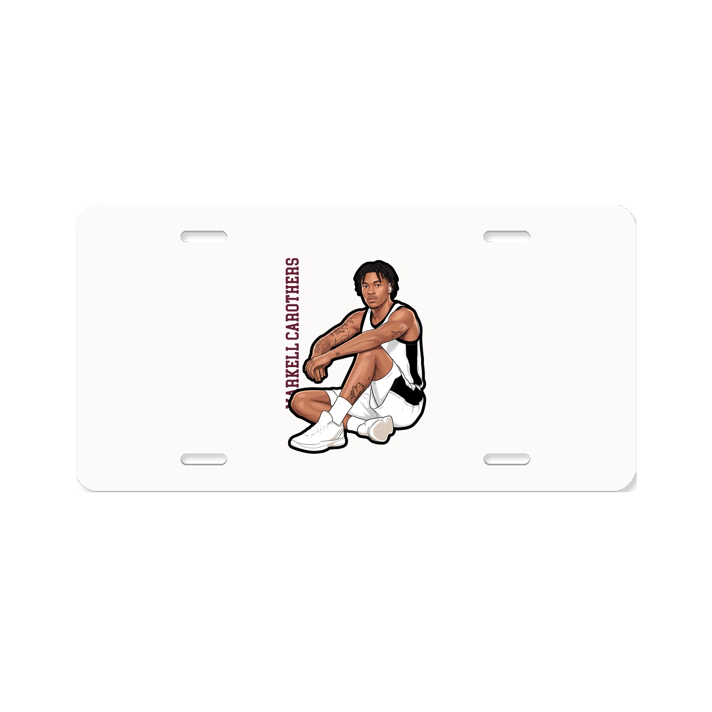 License Plate — Name Vertical in Classic