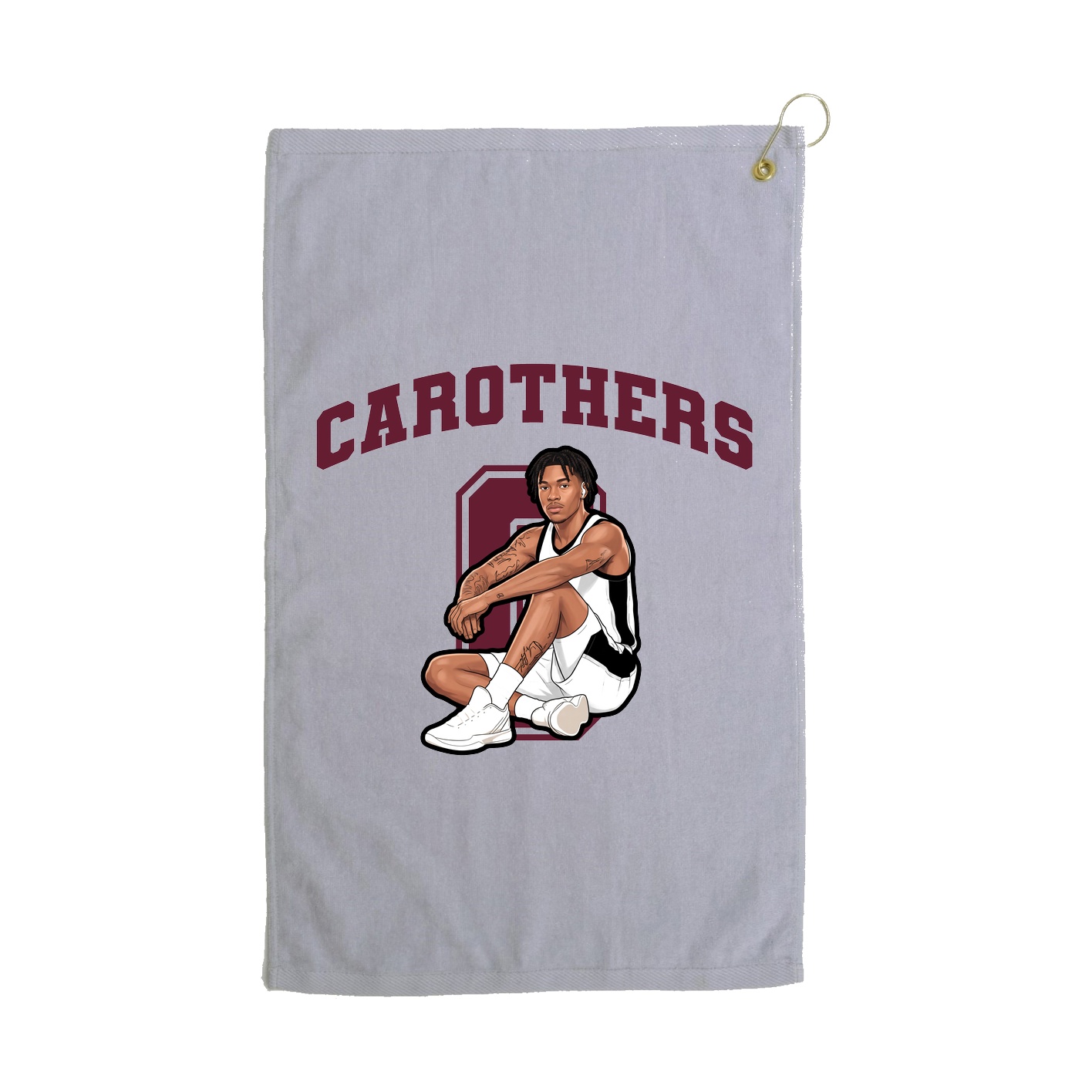 Golf Towel — Number in Grey