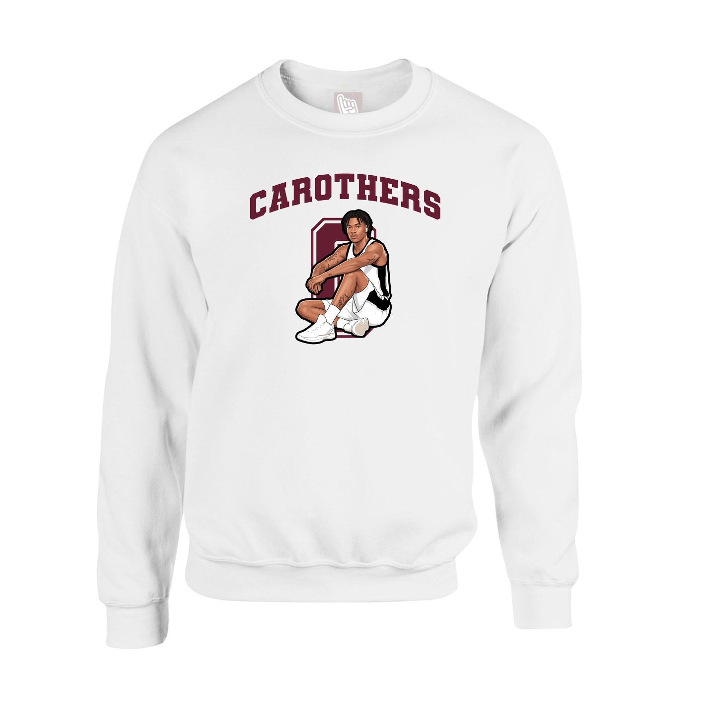 Fleece Crew — Number in White
