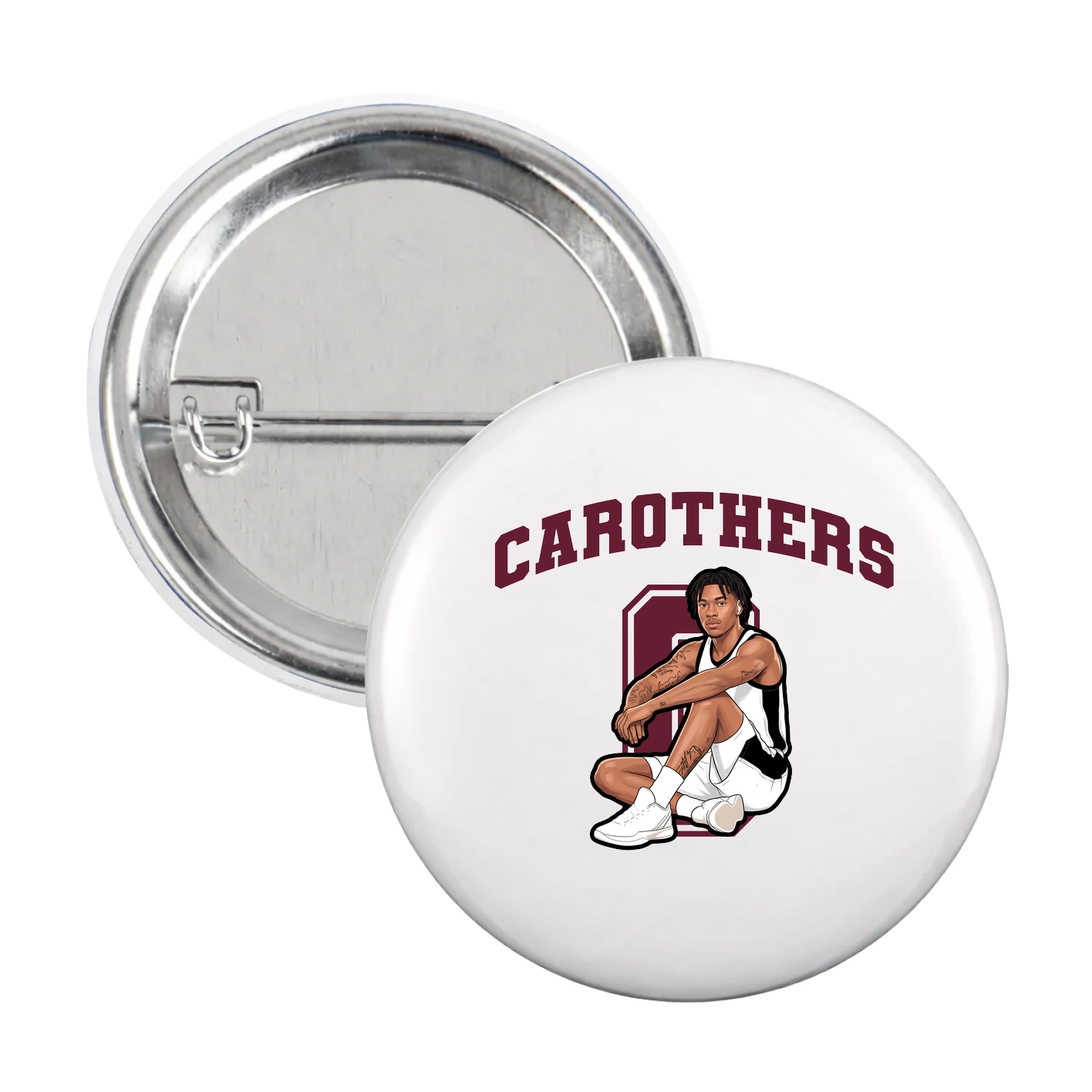 Game Day Button — Number in White