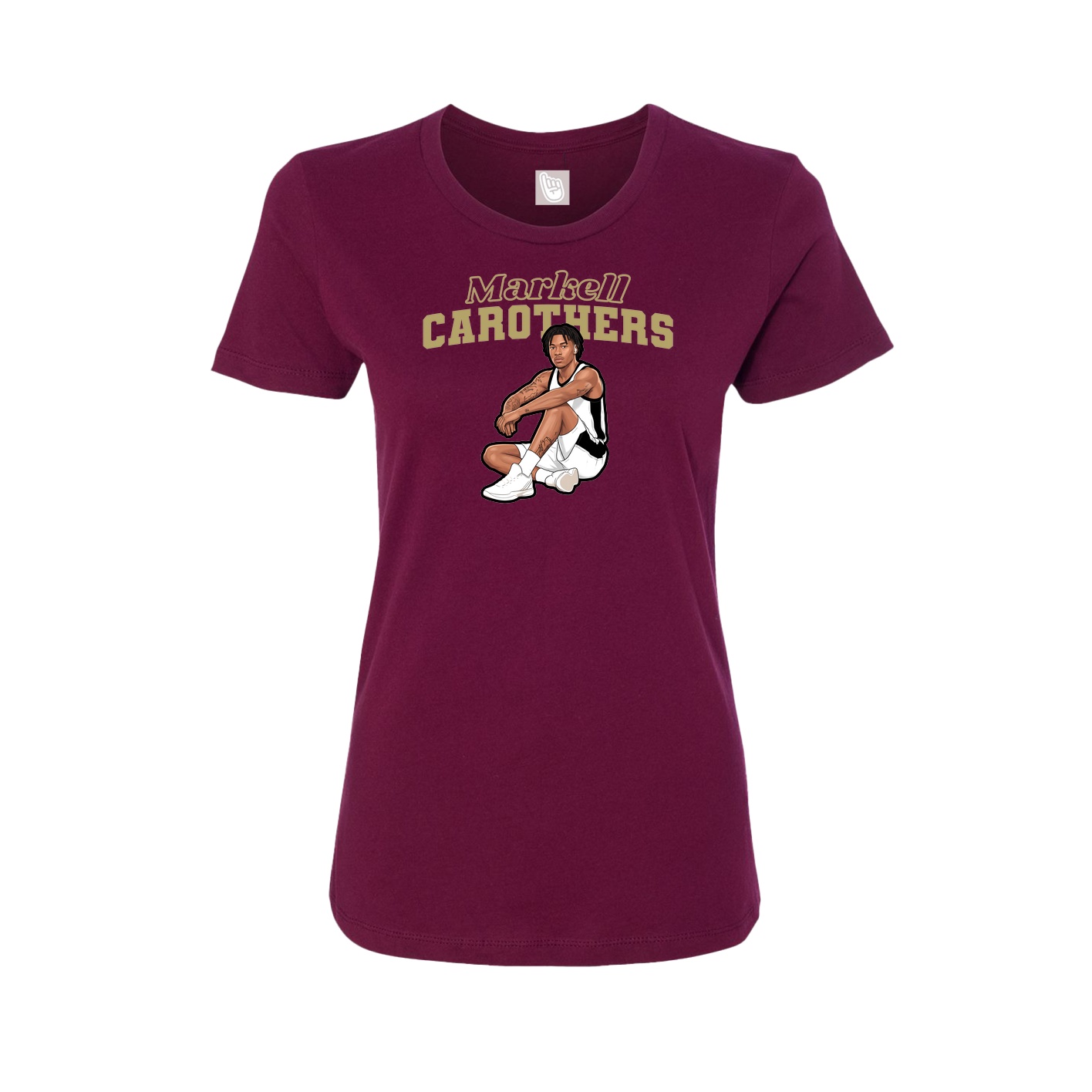 Womens Tee — Name Arch in Maroon