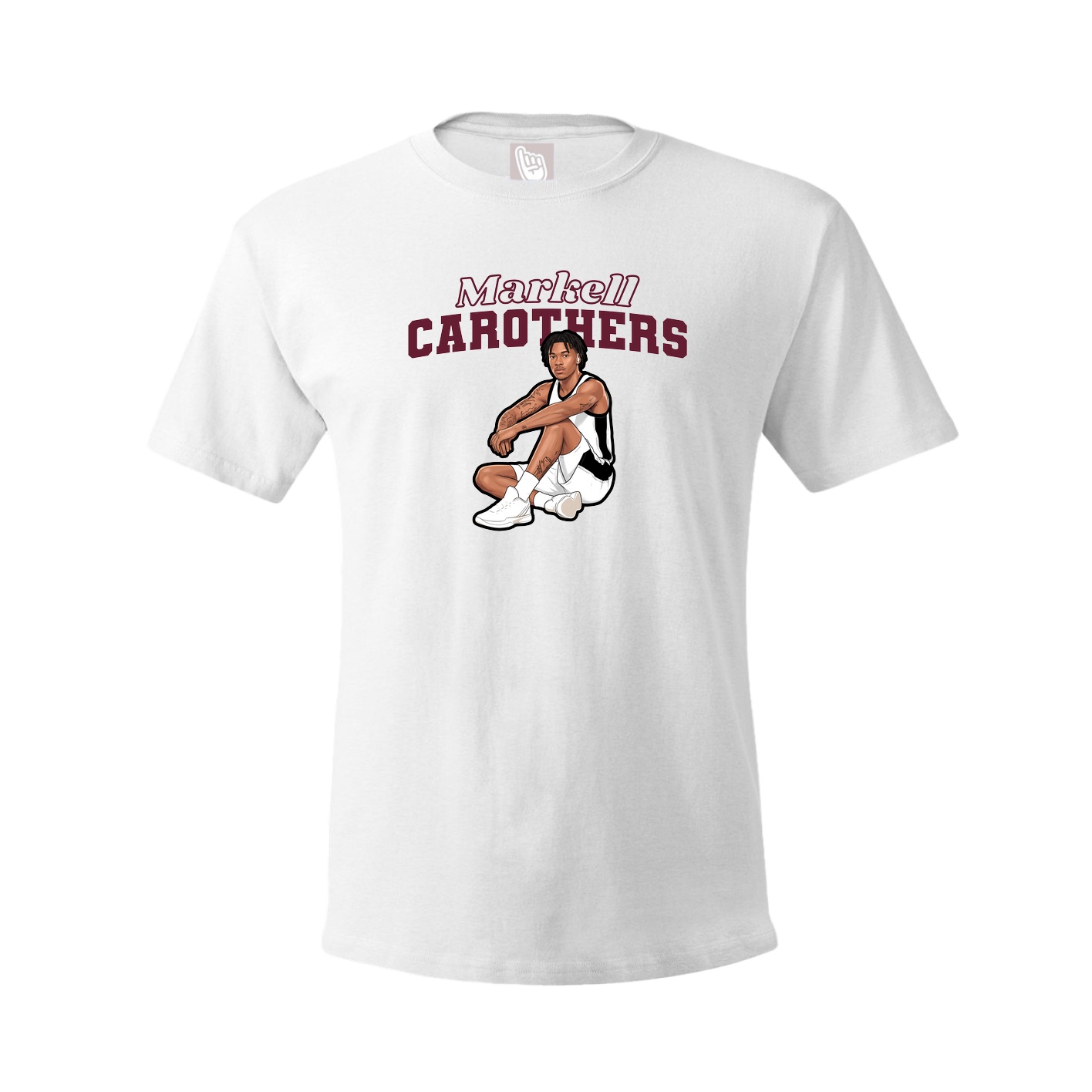 Youth Tee — Name Arch in White