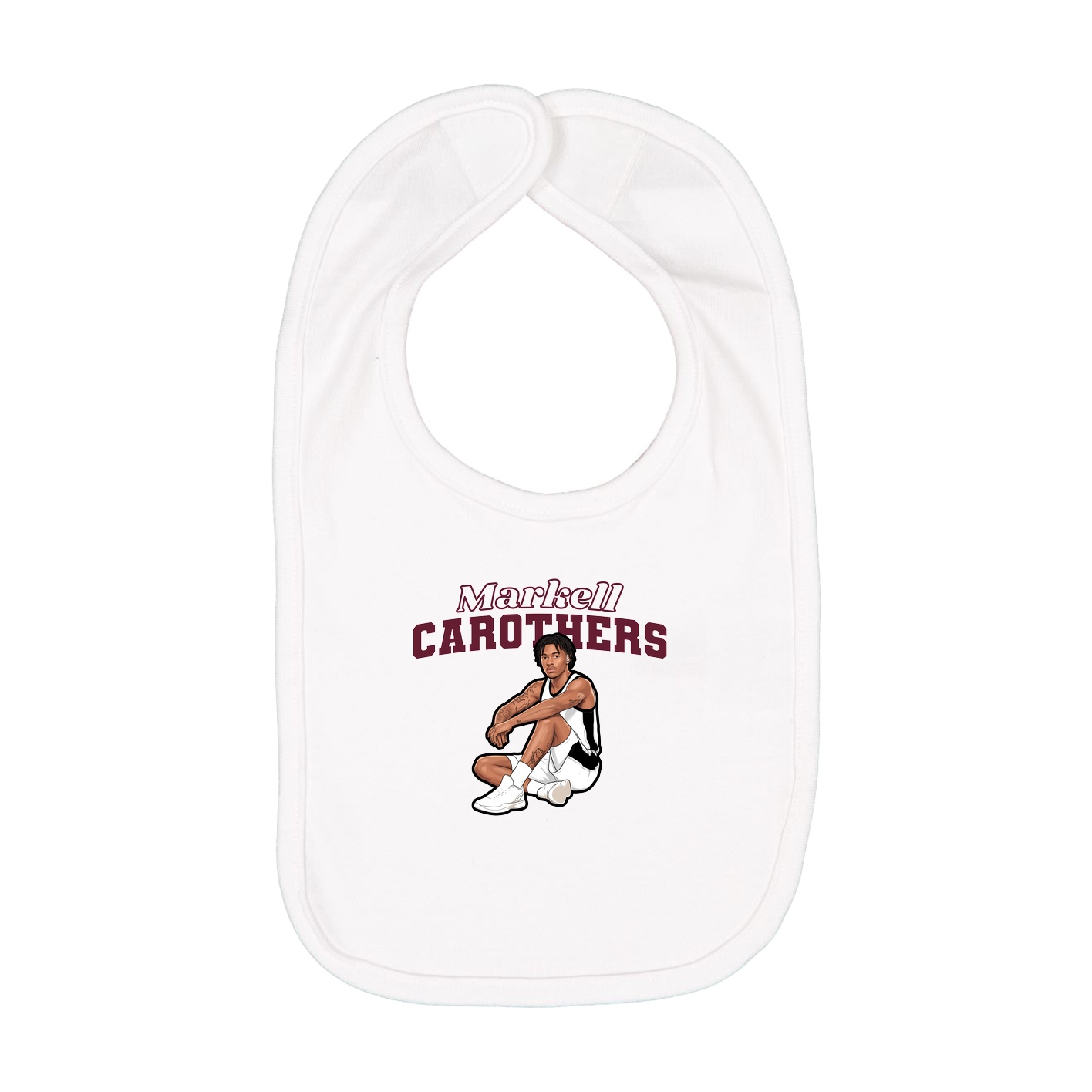 Infant Bib — Name Arch in White