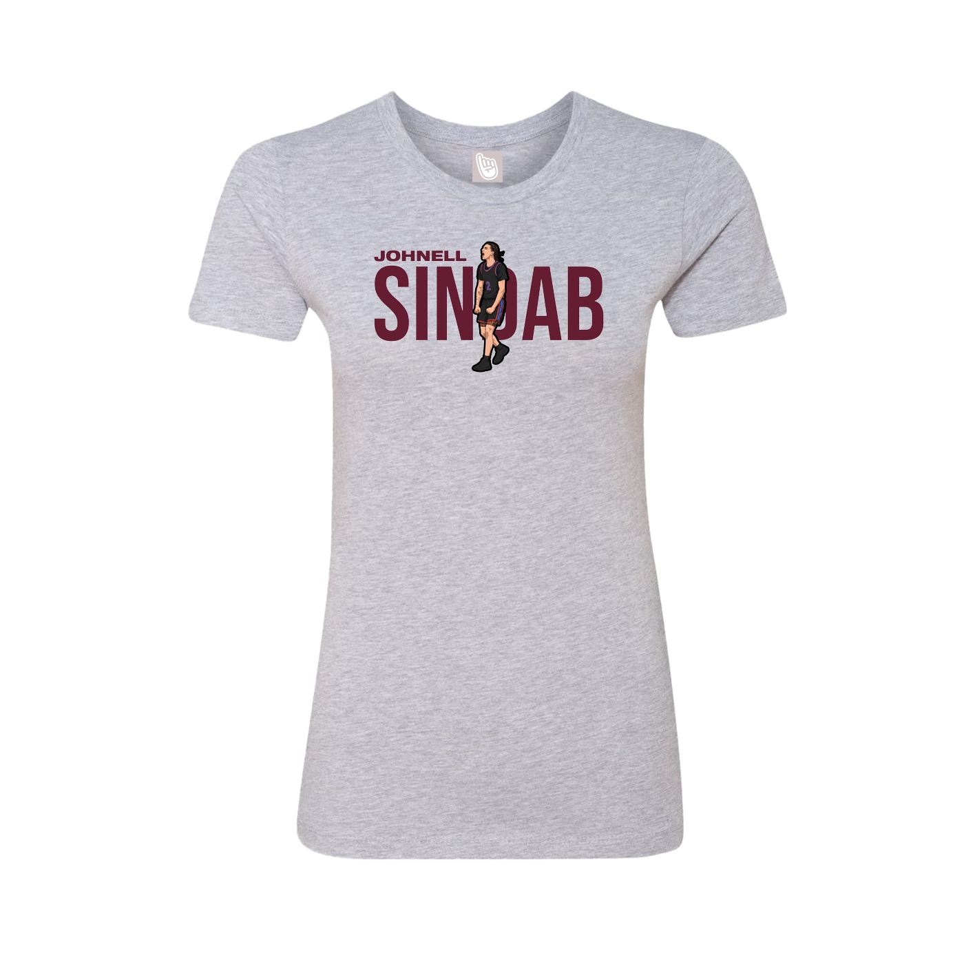 Fitted Women's Tee — Player Name in Grey