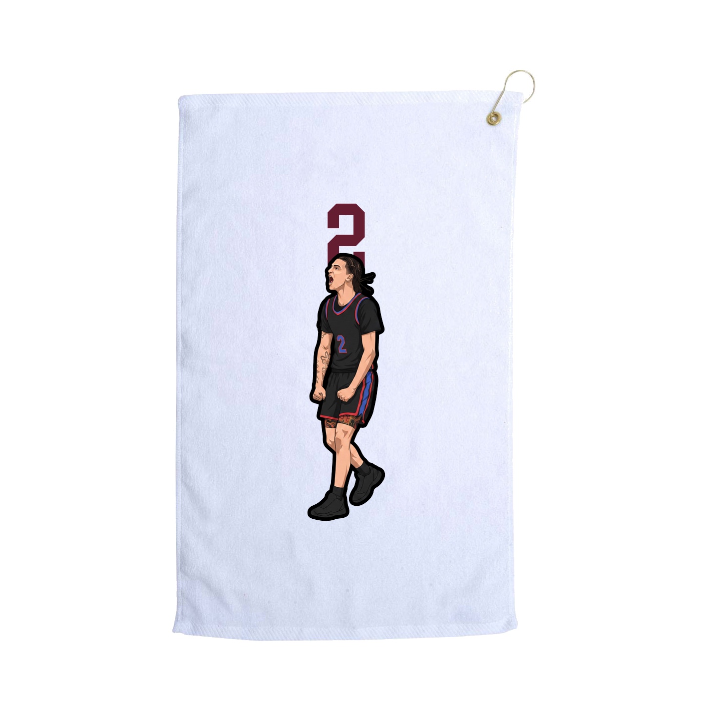 Golf Towel — Number Top in White