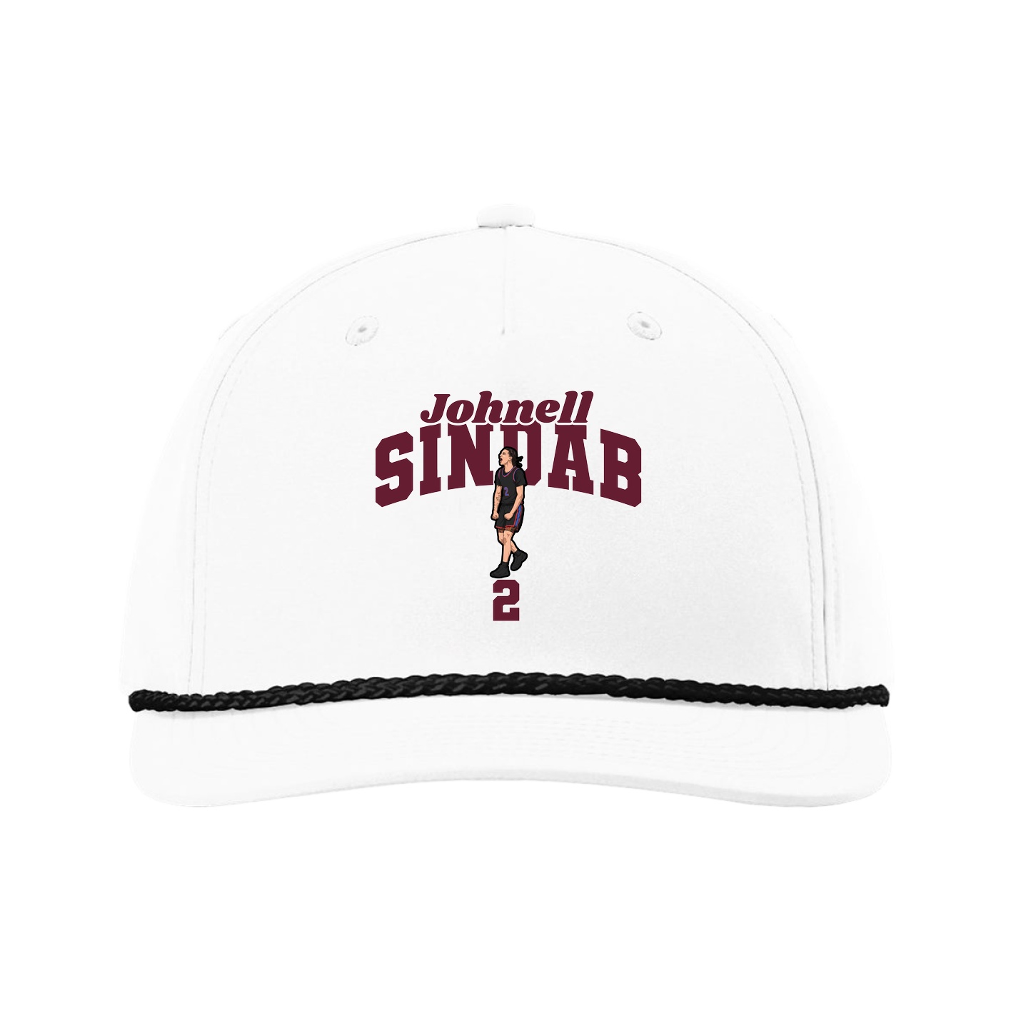 Five-Panel Classic Rope Cap — Signature Arch in White