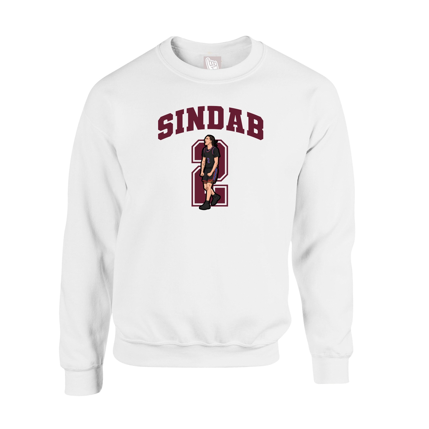 Fleece Crew — Number in White