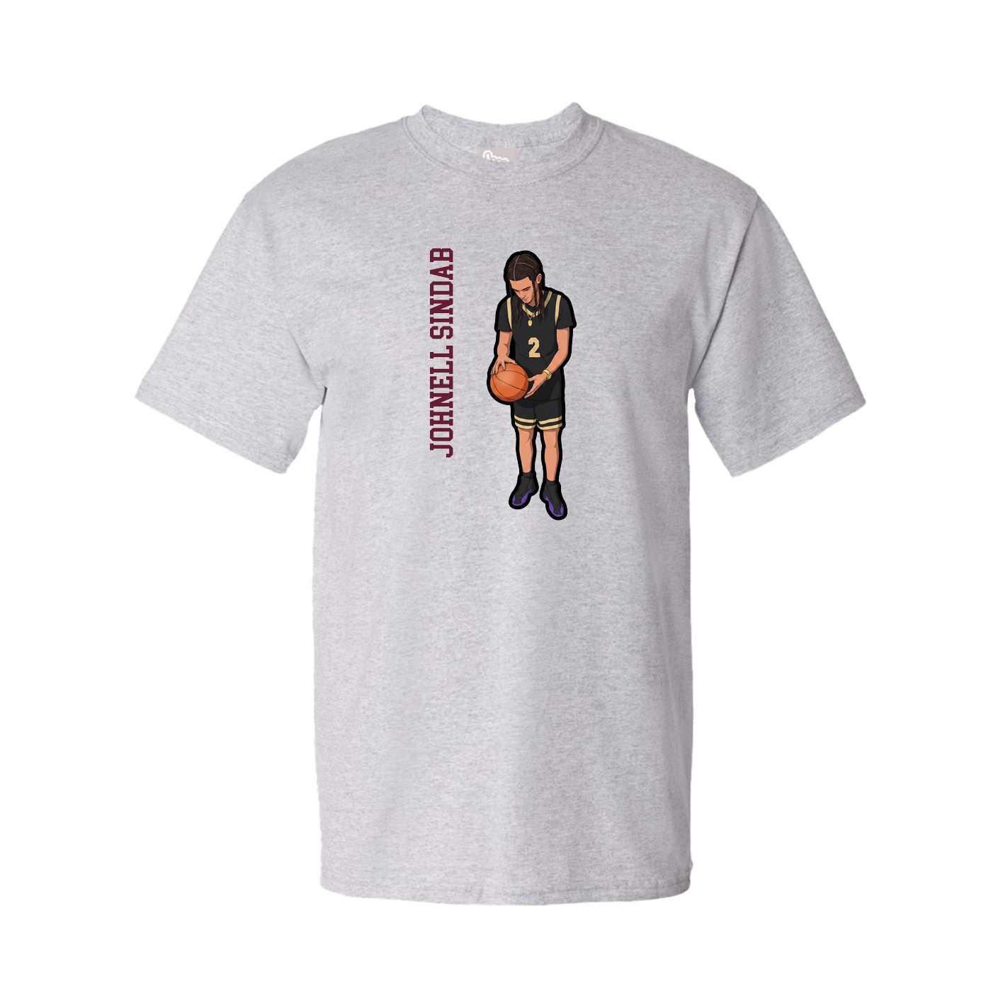 Youth Tee — Name Vertical in Grey