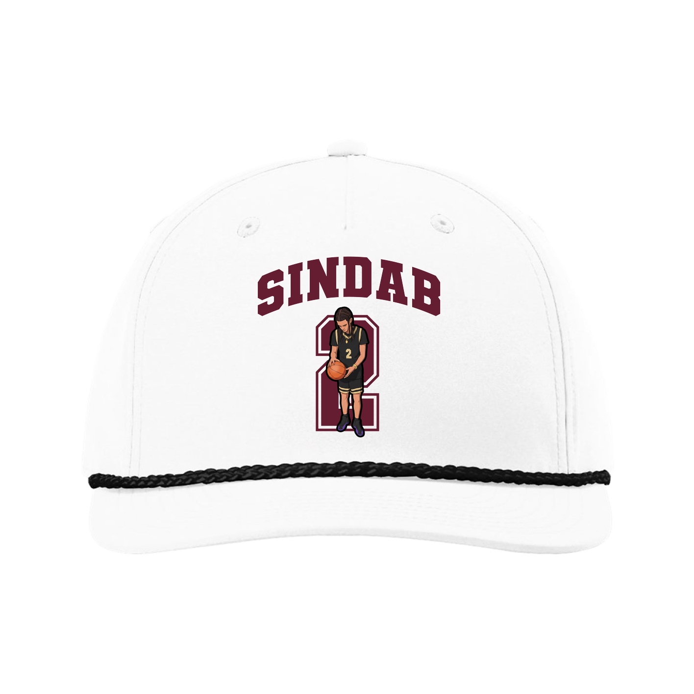 Five-Panel Classic Rope Cap — Number in White