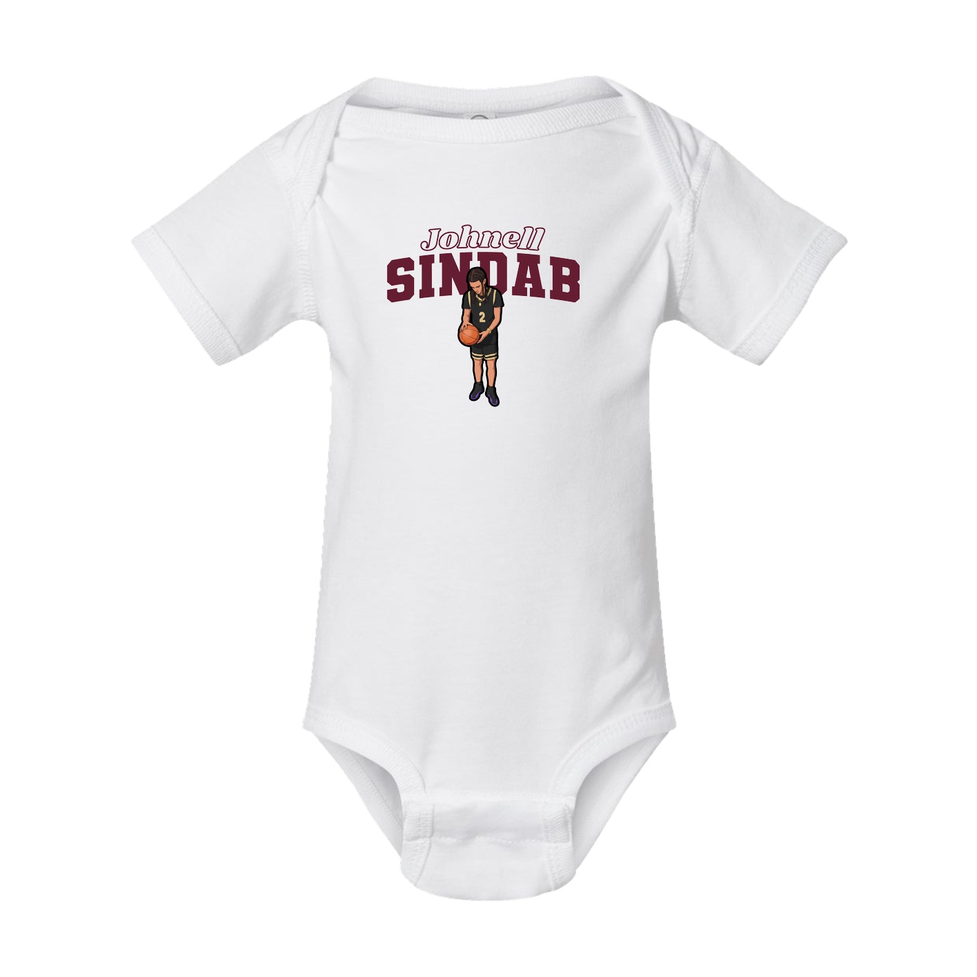 Baby Onesie — Name Arch in White