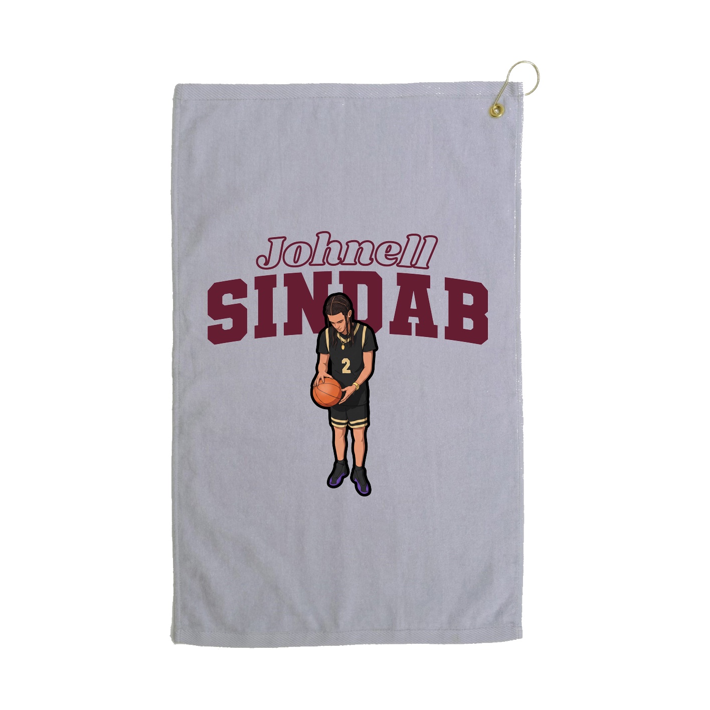Golf Towel — Name Arch in Grey