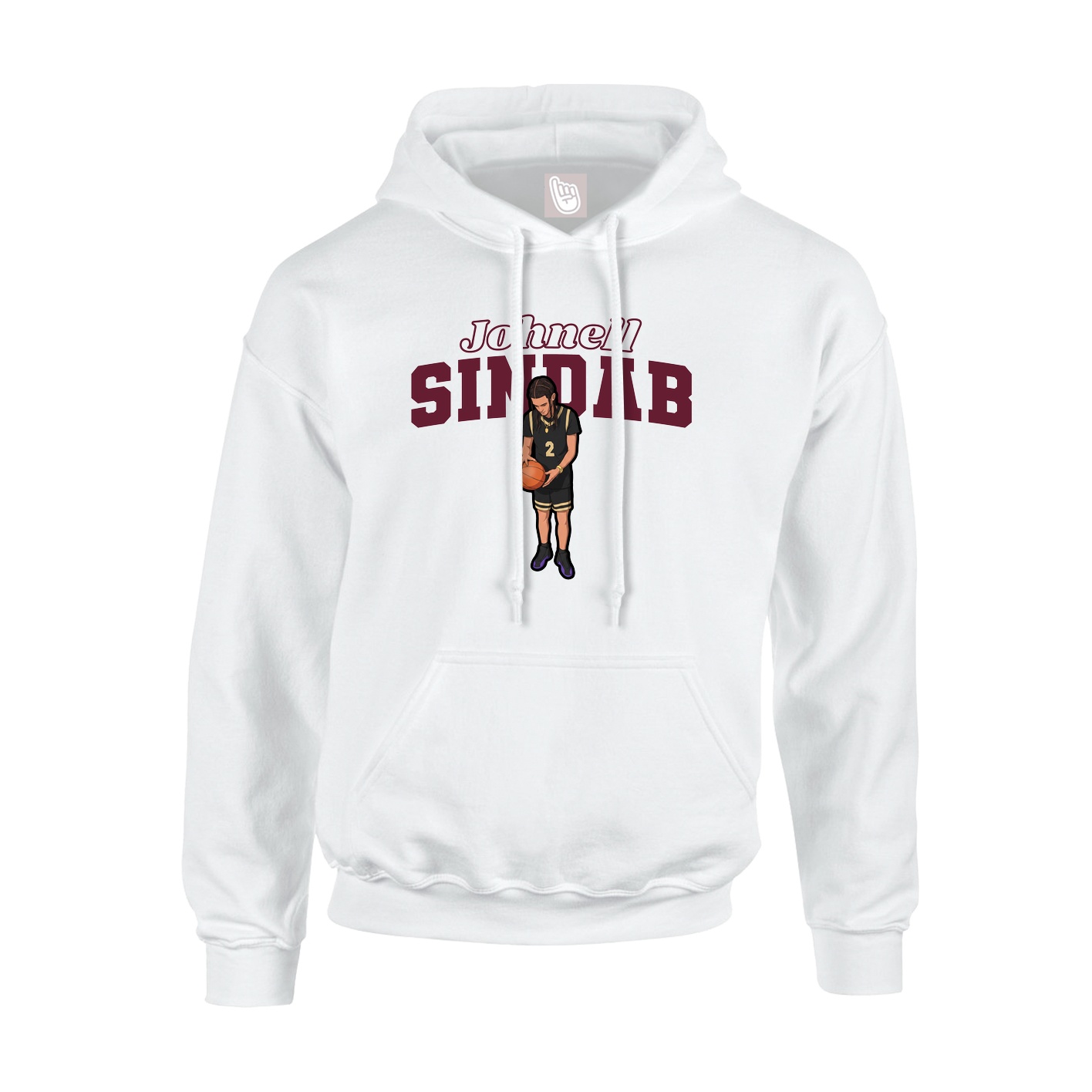 Youth Hoodie — Name Arch in White