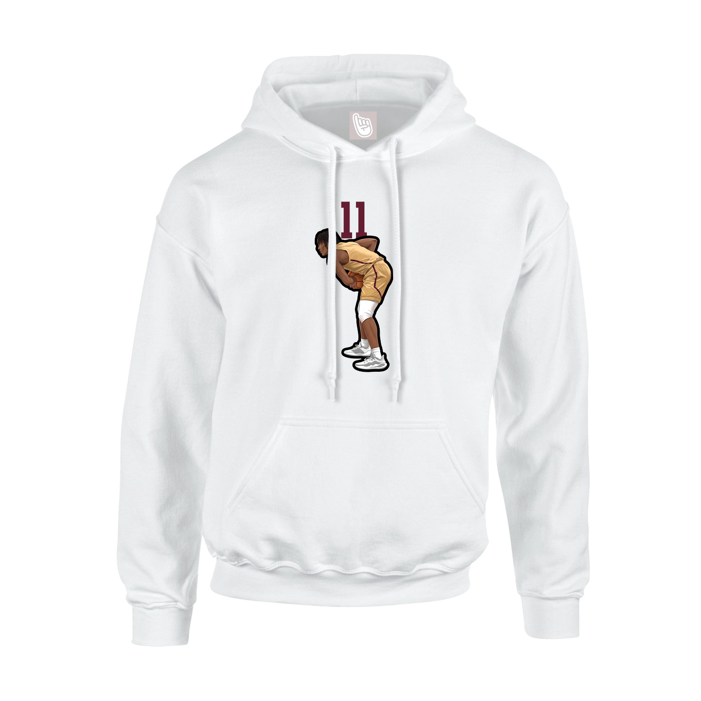 Youth Hoodie — Number Top in White