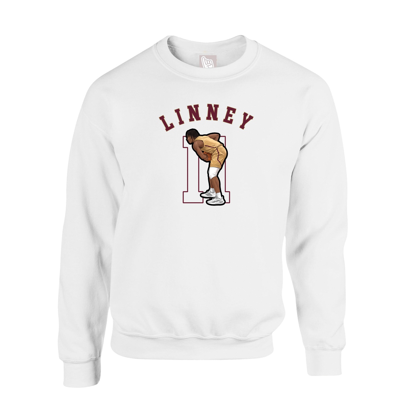 Fleece Crew — Shirsey Arch in White