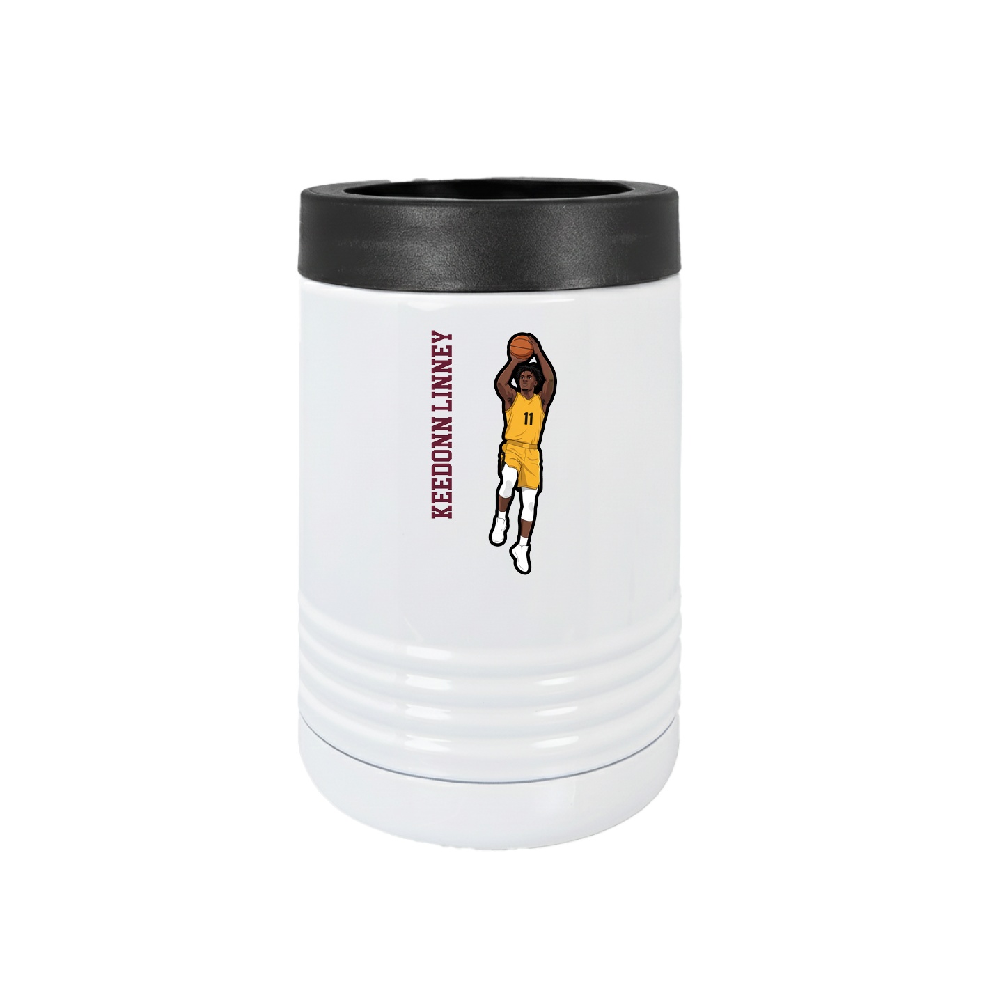 Beverage Holder — Name Vertical in White