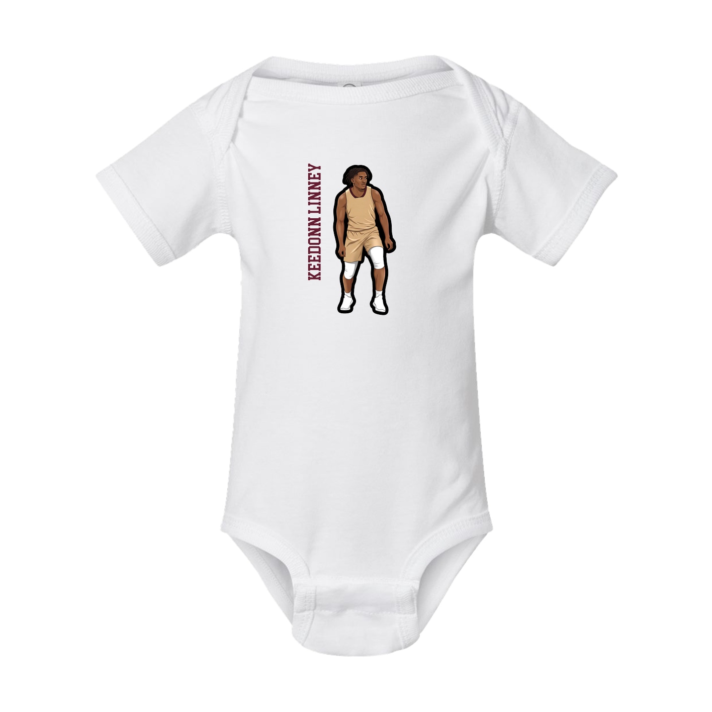 Baby Onesie — Name Vertical in White
