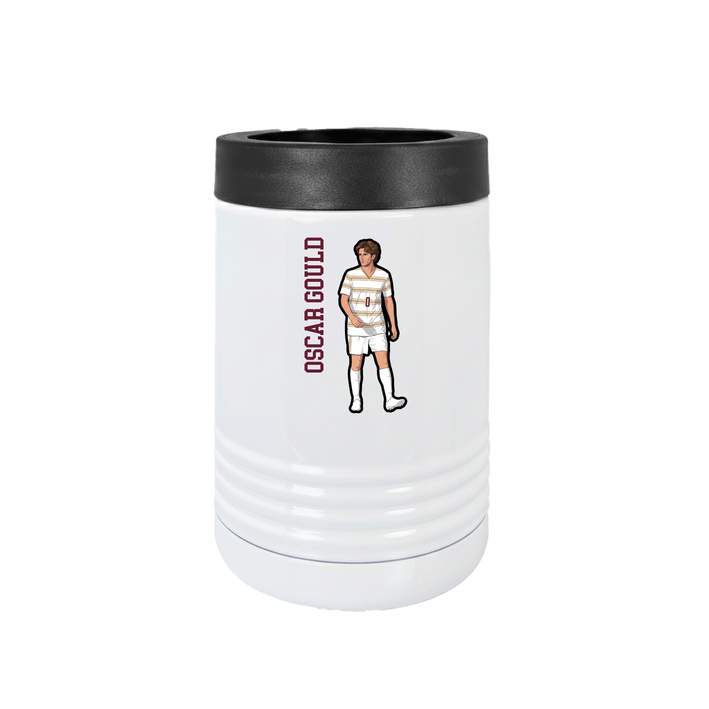 Beverage Holder — Name Vertical in White