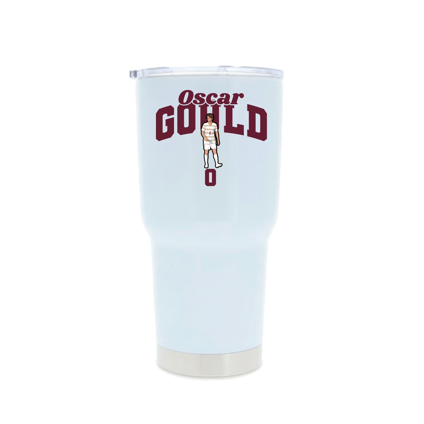 30oz Stainless Steel Tumbler — Signature Arch in White
