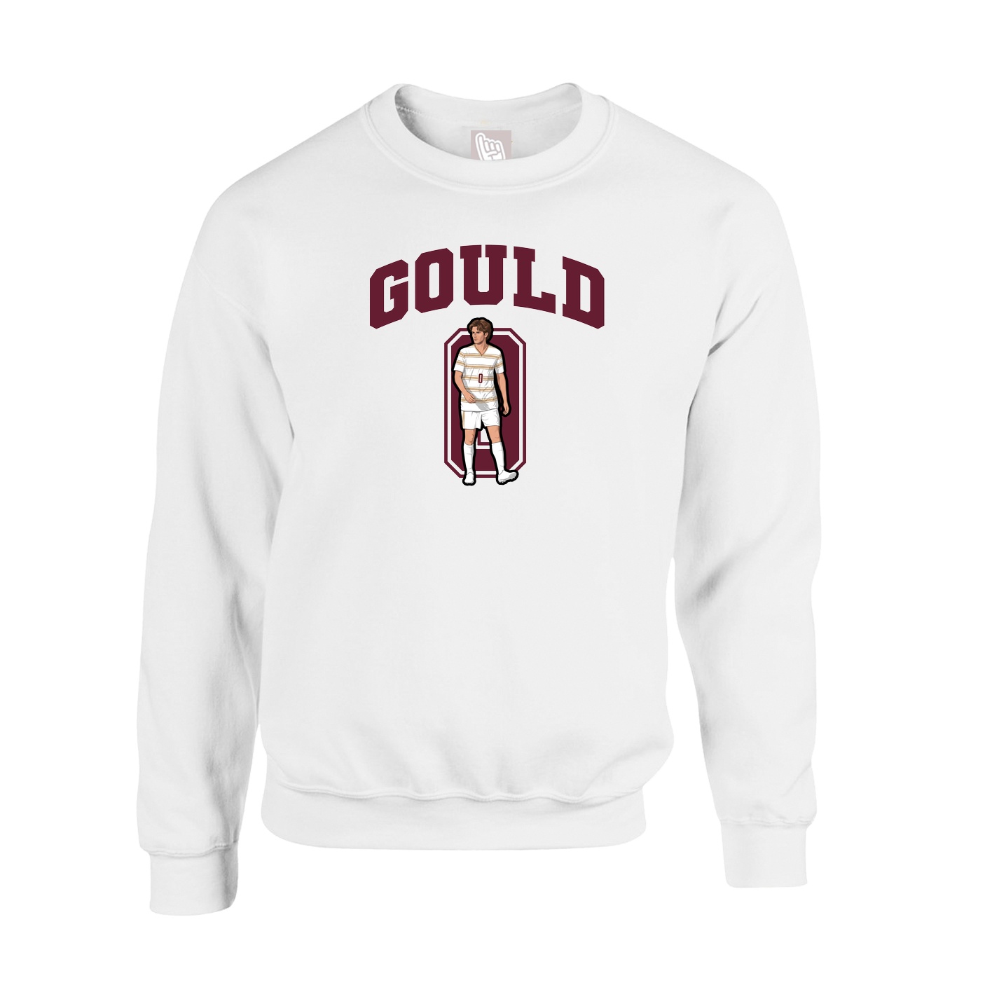 Fleece Crew — Number in White