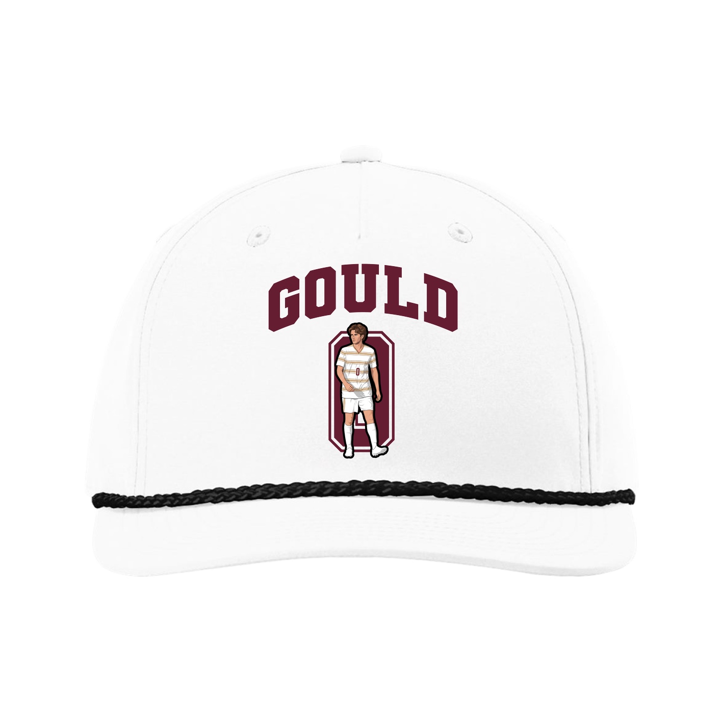 Five-Panel Classic Rope Cap — Number in White