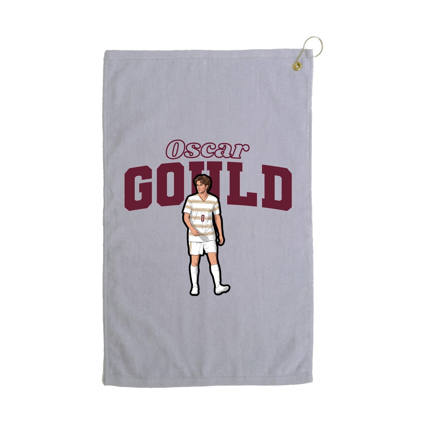 Golf Towel — Name Arch in Grey