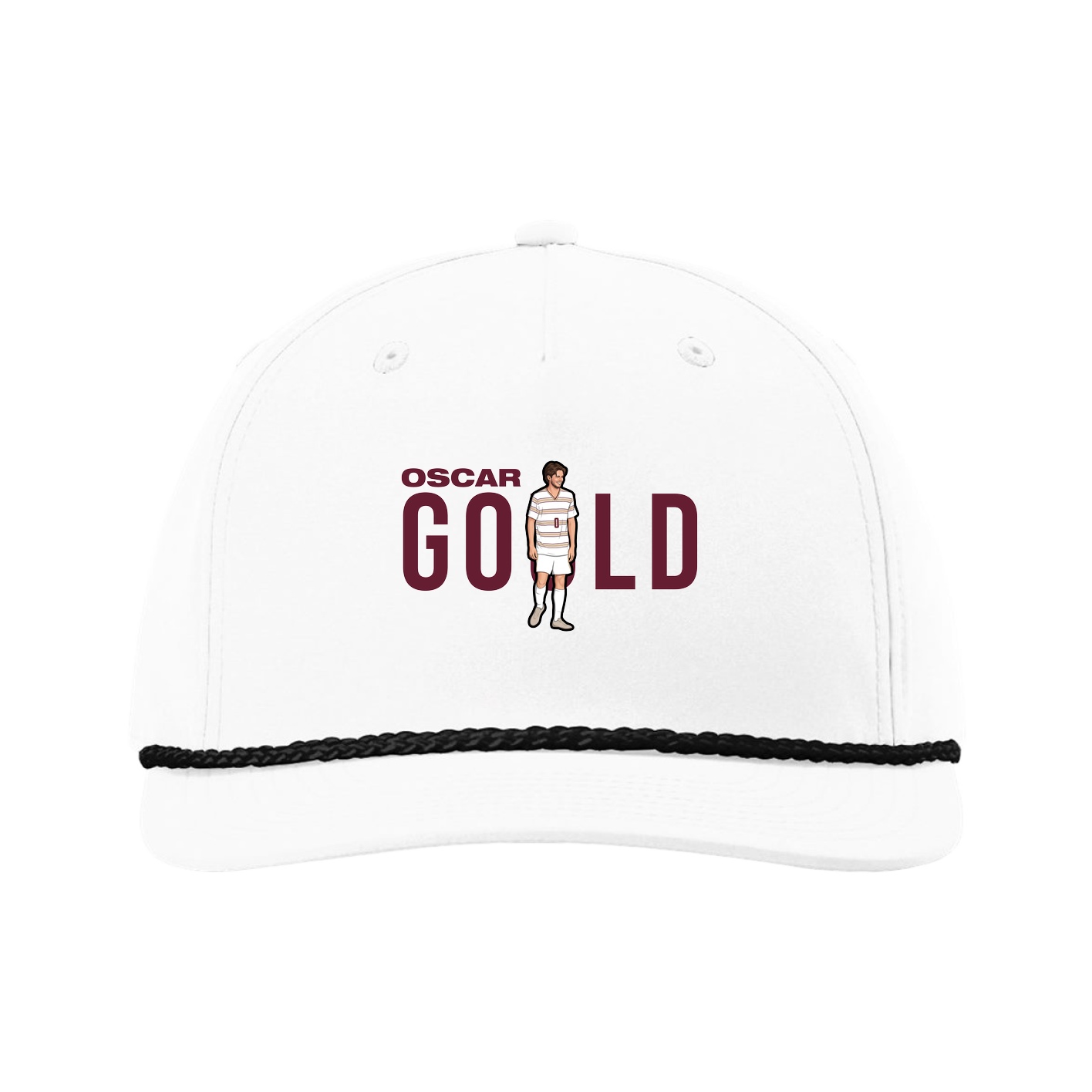 Five-Panel Classic Rope Cap — Player Name in White