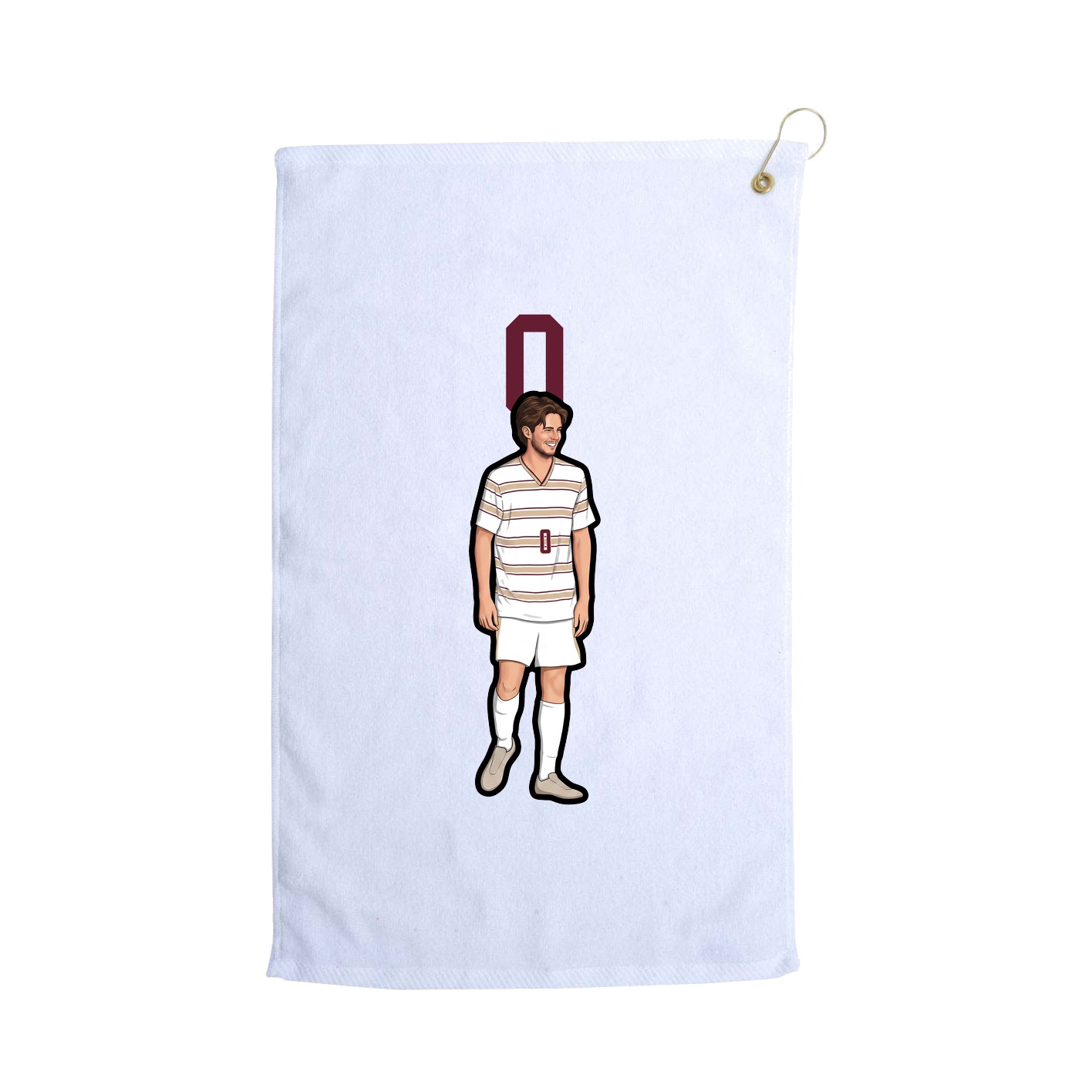 Golf Towel — Number Top in White