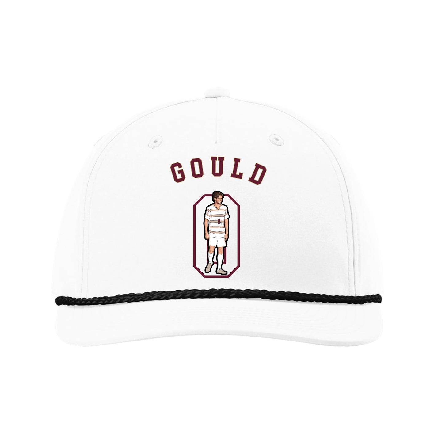 Five-Panel Classic Rope Cap — Shirsey Arch in White