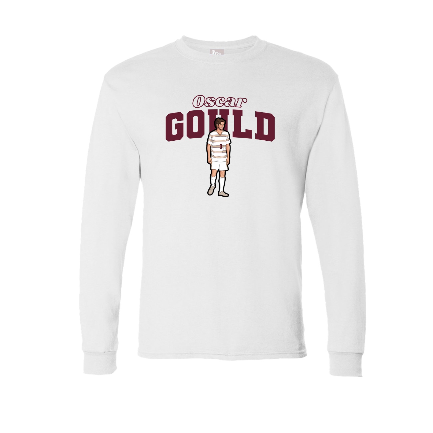 Long Sleeve Tee — Name Arch in White