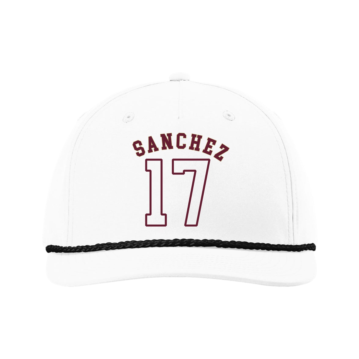 Five-Panel Classic Rope Cap — Shirsey Arch in White