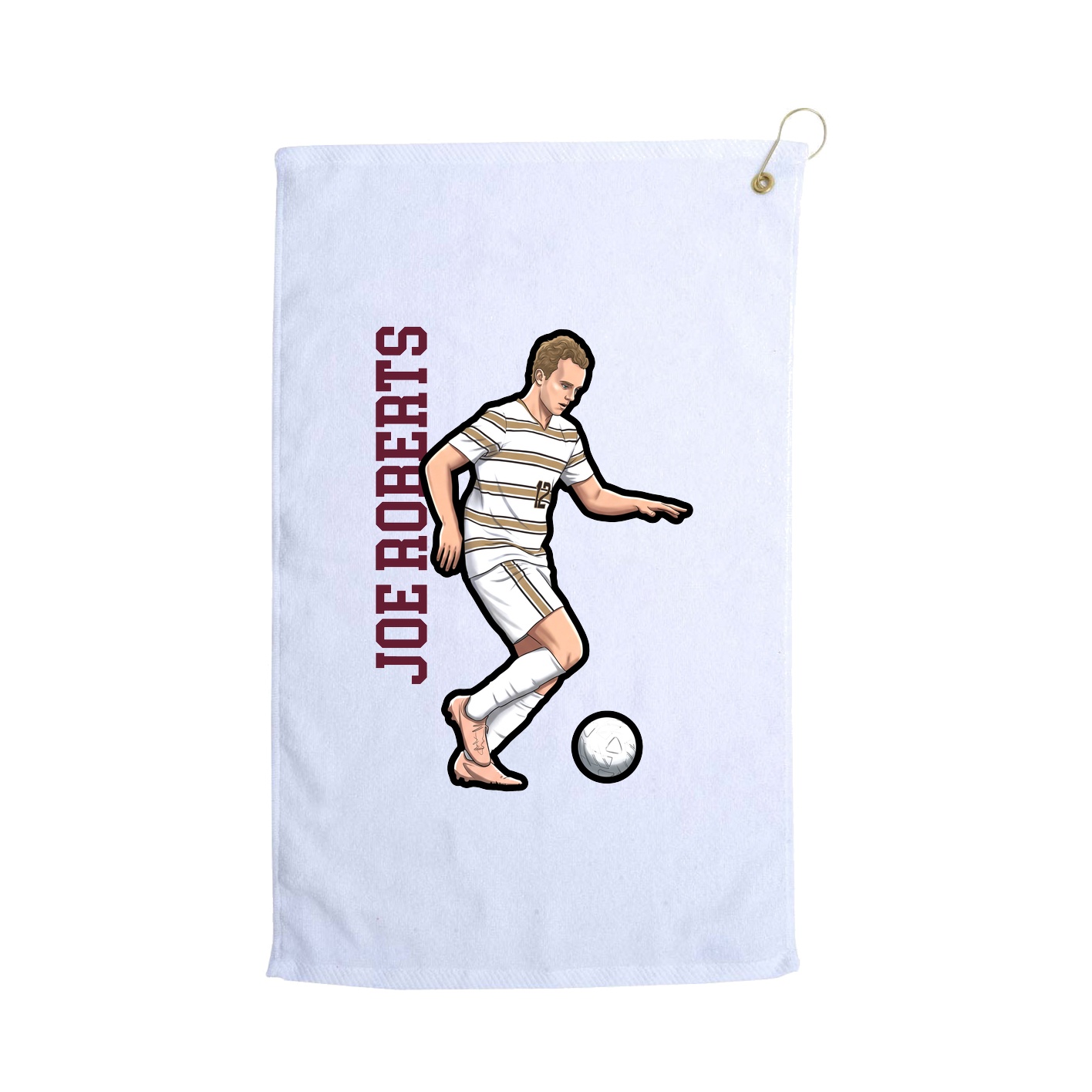 Golf Towel — Name Vertical in White