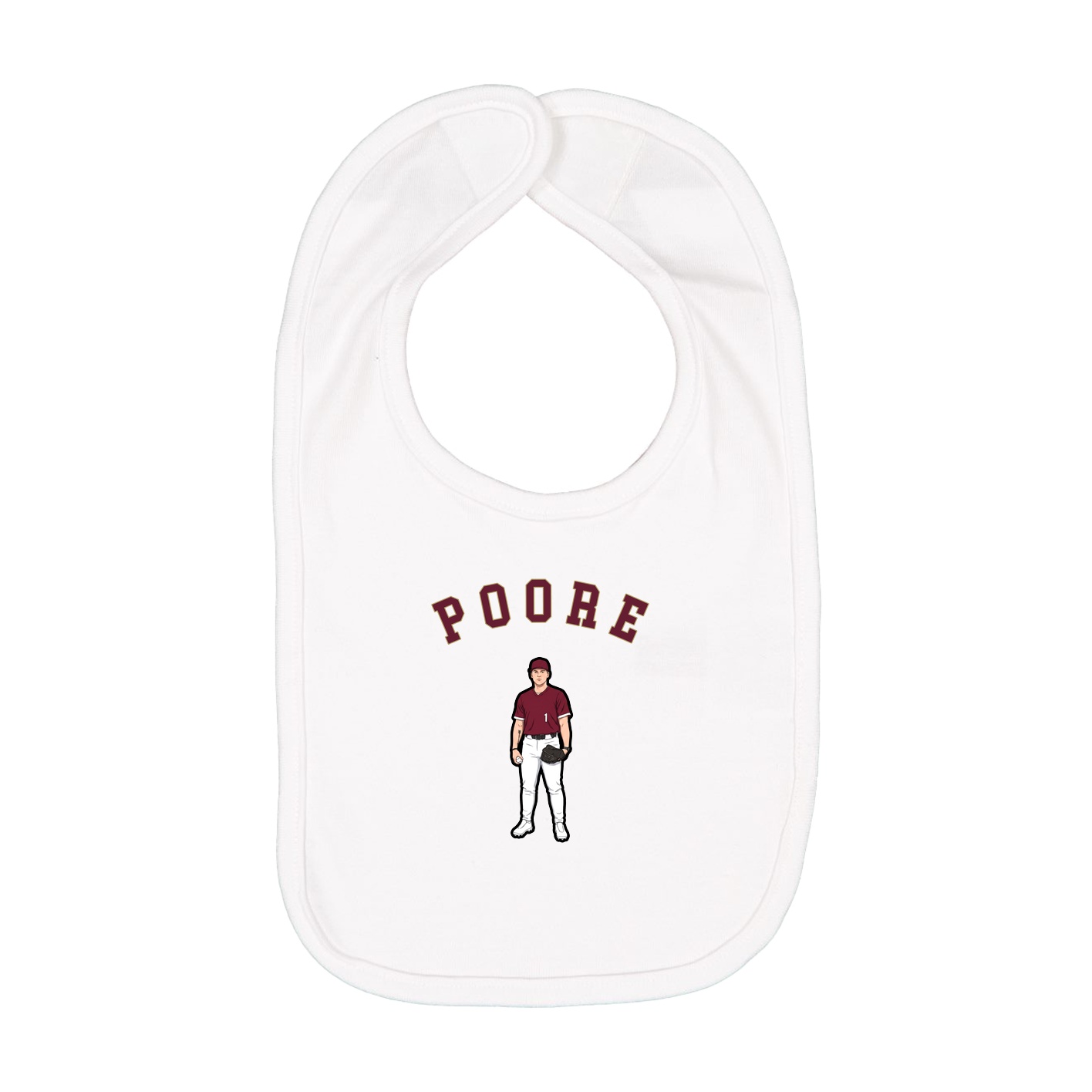 Infant Bib — Shirsey Arch in White