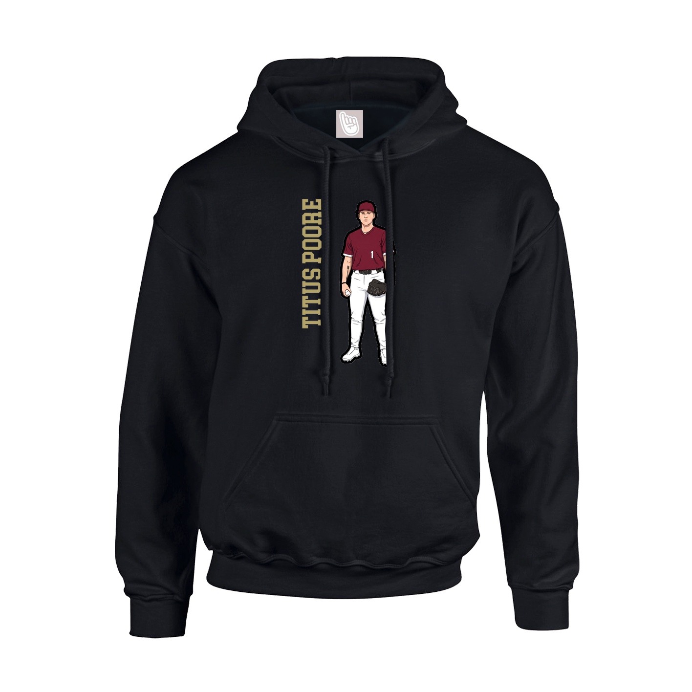 Youth Hoodie — Name Vertical in Black