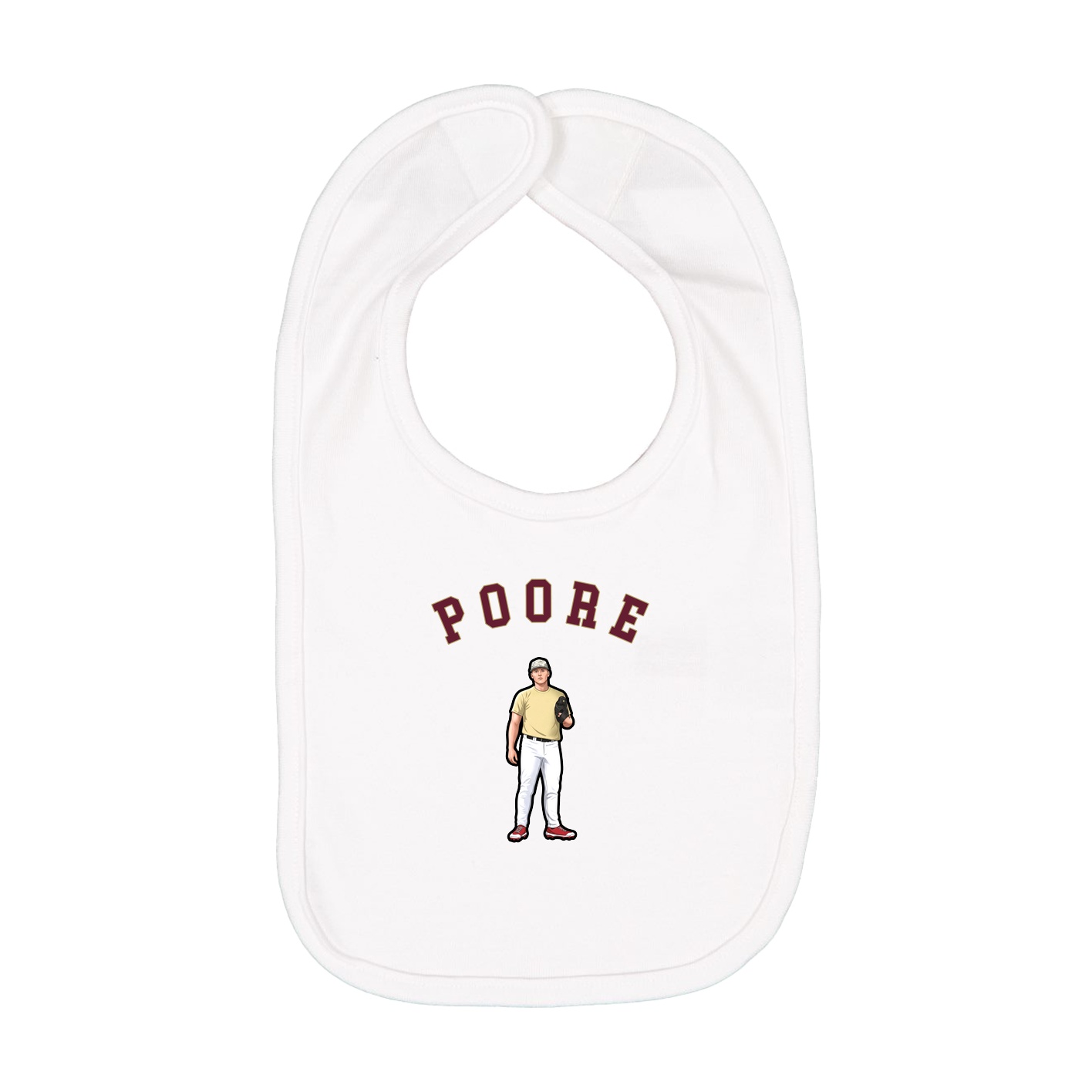 Infant Bib — Shirsey Arch in White